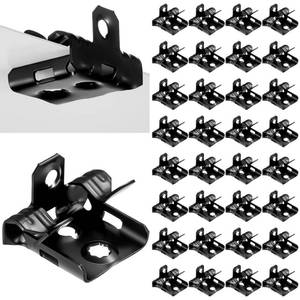 lot 4134 image: Hicarer 50 Pcs Hammer On Flange Clip Bottom Mount 18-14 Inch Beam Clamp with Hole Cable Clip for Flanges Spring Steel