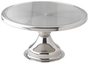 lot 5075 image: Winco Stainless Steel Round Cake Stand, 13-Inch