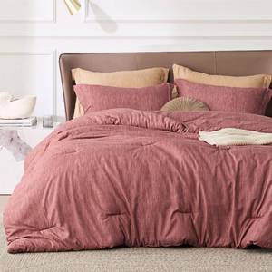 lot 5080 image: Bedsure Full Comforter Set - Pink Clay Soft Bedding for All Seasons, Cationic Dyed Bed Set, 3 Pieces, 1 Full Size Comforter (82x86) and 2 Pillow Shams (20x262)