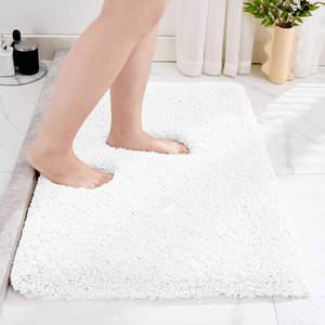 lot 5085 image: Disolla White Bathroom Rug 20x32 Non Slip Fluffy Bath Mat for Bathroom Floor Washable Plush Luxury Bath Rug for Tub Soft Shaggy Absorbent Shower Sink Mat