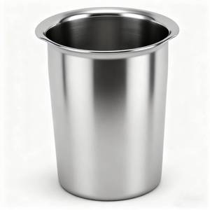 lot 6071 image: Yosoo Health Gear Kitchen Utensil Holder Spoon Fork Holder Storage Bucket, Multipurpose Large Capacity Utensil Crock for Countertop, Stainless Steel Utensil Holder 4.54.55.4in (Without Holes)