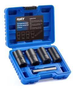 lot 6076 image: Orion Motor Tech Twist Socket Tool Set, 12 Drive 5pc Nut and Bolt Extractor Set, Rounded Bolt & Stripped Lug Nut Remover Tool Kit