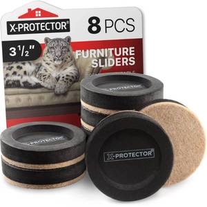 lot 6087 image: Felt Furniture Sliders for Hardwood Floors X-PROTECTOR 8 PCS 3 ��� - Furniture Slider with Unique Design - Heavy-Duty Furniture Movers for Hard Surfaces - Felt Sliders - Move Your Furniture Easily