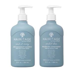 lot 6098 image: Hairitage Wash It Away Anti-Dandruff Shampoo - For Oily, Flaky Scalp - Reduces Dandruff  Perfect Dose Balancing Conditioner - Moisturizes and Soothes - 13 fl oz (used)