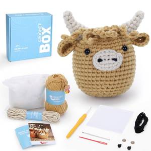 lot 6101 image: Crochet Kit for Beginners Highland Cow Crochet Kit, Learn to Crochet, Include Easy Knitting Soft Yarn, Step-by-Step Video Tutorial, Hook, Holiday Birthday Gift for Adults and Teen(30% Yarn)