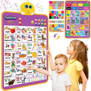 lot 6108 image: Alphabet Wall Chart, Talking ABC, Music Poster, Kids Learning Toys for Toddlers 2-4, Interactive Educational Toddler Montessori Toys, Birthday Gifts for Age 1 2 3 4 5 Year Old Girls Boys - Purple