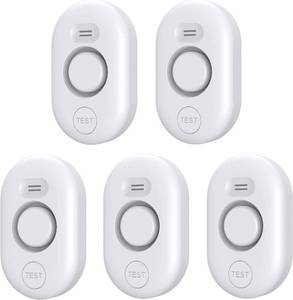 lot 6109 image: 5 Pack Water Leak Detectors for Home, 100dB Water Sensor Alarm for Basement,Flood Leakage Detection Devices for PipeDrainSinkFaucet Drip Alert,Floor Flooding in BathroomKitchenToiletLaundry Room
