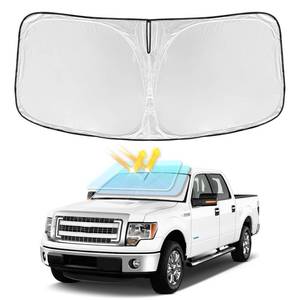 lot 6110 image: for Ford f150 2012-2014 Windshield Sun Shade - 4 Layers Car Sunshades for Front Windows Shade Cover Custom Fit f150 Sun Visor 240T Retractable Shade Blocks UV Rays Car Accessories