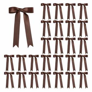 lot 6115 image: Meseey 30 Pcs 5 x 7 Inch Brown Grosgrain Ribbon Bows with Twist Tie Gift Bows for Gift Wrapping, Crafts, Parties (Brown,Width of 1)