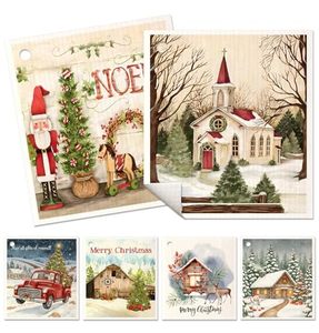 lot 6124 image: Miss Adola 6 Pack Christmas Swedish Dishcloths for Kitchen - Reusable Dish Cloths for Washing Dishes Absorbent Cute Holiday Kitchen Towels Cleaning Sponge, Xmas Theme