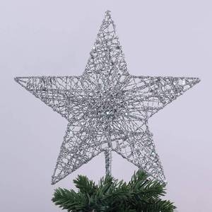 lot 6131 image: Christmas Tree Topper, hogardeck Sliver 5-Pointed Star Tree Topper for Christmas Decor, Tree Toppers for Christmas Tree Decorations for Indoor Home