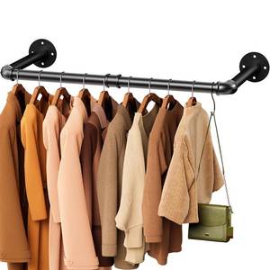 lot 6138 image: Wall Mounted Clothes Rack 36.4 Inch, Industrial Pipe Clothing Rack, Black Wall Clothing Rack, Multi-Purpose Clothing Hanging Rod for Laundry Room, Closet Storage,Bedroom, Closet (1 Pack)