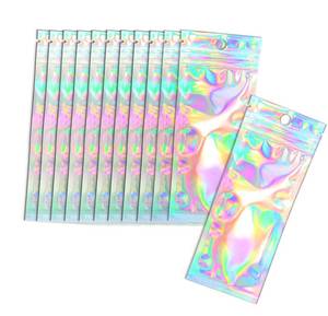 lot 6141 image: Smell Proof Bags & Resealable Foil Pouch Bag 100 PCS  Great for Party Favor Food Storage (Holographic Color, 2.4x5.9)