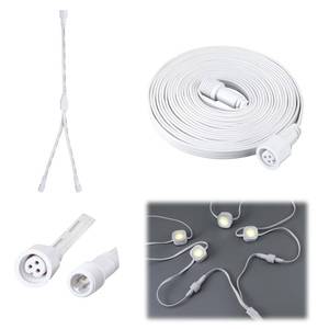 lot 6156 image: MorningRo 2 Pcs Extension Cable Kit Compatible with Govee Permanent Outdoor Light 3 Pins Y Splitter Cord Straight Extension Compatible with Govee H705 H706 H805 Weatherproof Patio Yard (13 ft,White)