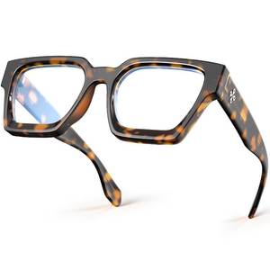lot 6165 image: VISOONE Blue Light Blocking Glasses with TR90 Rectangle Frame and Chic Preppy Look for Women Men RIVER