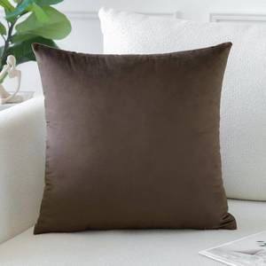lot 6169 image: Artscope Luxury Velvet Pillow Covers Decorative Square Pillowcases Soft Solid Cushion Cases for Couch Sofa Bedroom Home Decor 16x16 Inch Chocolate Brown