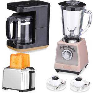lot 6213 image: Hollowfly 5 Pcs Miniature Dollhouse Kitchen Accessories 1 12 Scale Dollhouse Accessories Include Mini Coffee Maker Blender Toy Mini Toaster with 2 Slices Toast 2 Coffee Cup for Decoration