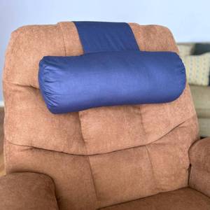 lot 6214 image: EOT Wellness Recliner Pillow for Lumbar, Neck, and Cervical Support, Sleep, Couch, Office Chair, Headrest, Weighted, No Velcro Required, (Navy Blue)
