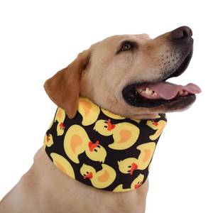 lot 6215 image: LovinPet Dog Recovery Collar, Adjustable Soft Cone for Medium & Large Dogs, Post-Surgery Comfort & Lick Prevention, Yellow Duck Print,Black