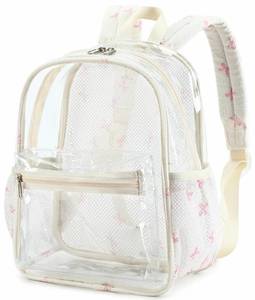 lot 6219 image: BTOOP Clear Mini Backpack for Stadium Events 12x12x6 Small Transparent Backpacks Plastic See Through Clear Bag for Concerts Work Festival Security Travel
