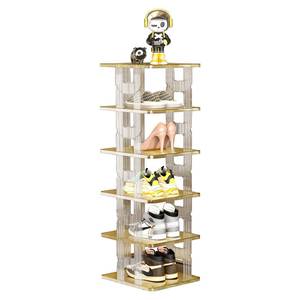 lot 7531 image: WMBOOX Virtical Tall Narrow Shoe Rack for Closet, Free Standing Shoe Rack Stackable, Multifunctional Rack for Entryway, Closet, Bedroom