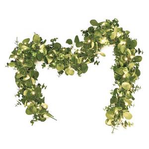 lot 7568 image: Dolicer 2 Packs 6FT Artificial Eucalyptus Garland with LED Light String, Faux Greenery Garland Hanging Fake Silver Dollar Eucalyptus Leaves Vines for Wedding Backdrop Arch Table Wall Party Home Decor