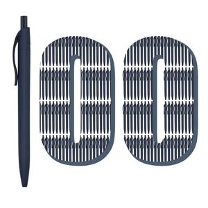 lot 7574 image: Deegtran 100 Pack No Bleed Blue Barrel Click Pens, Wholesale Retractable Ballpoint Pens, Medium Point, Smooth Ink, 1.0MM Black Ink