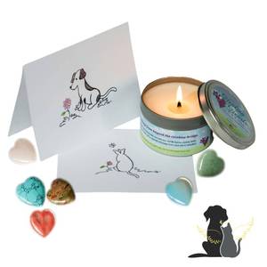 lot 7576 image: Pet Perennials Healing Hearts Pet Memorial Candle with Keepsake Heart Stone �� Remembrance Candle for Loss and Sympathy �� Soy Candles with Hidden Feng Shui Stone