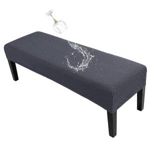 lot 8267 image: SearchI Waterproof Dining Bench Cover, Stretch Washable Bench Covers Slipcover, Rectangle Benches Seat Covers for Dining Room Living Room Kitchen(Grey)