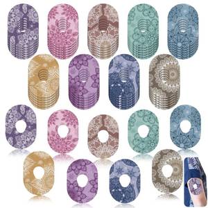 lot 8268 image: TrelaCo 36 Pcs Adhesive Patches Compatible with G7 Waterproof Overpatches Breathable Colorful Mandala Floral Pre Cut Cover Patches Tape for Continuous Glucose Monitor Protection