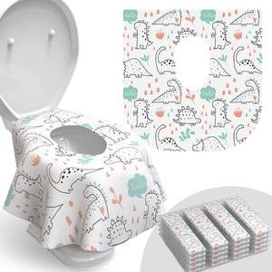 lot 8276 image: Toilet Seat Covers Disposable - 20 Pack - Waterproof, Ideal for Kids and Adults �� Extra Large, Individually Wrapped for Travel, Toddlers Potty Training in Public Restrooms (Dinosaurs, 20)
