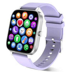 lot 8289 image: Smart Watch for Men Women Compatible with iPhone Samsung Android Phone 1.69 inch Full Touch Screen IP68 Waterproof Bluetooh Fitness Tracker Heart RateSleep Monitor (Purple)