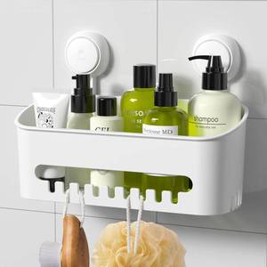 lot 11538 image: LUXEAR Shower Caddy Suction Cup NO-Drilling Removable Shower Shelf Powerful Heavy Duty Hold up to 22lbs, Waterproof Storage Basket for Shampoo & Toiletries Bathroom & Kitchen Caddy Organizer
