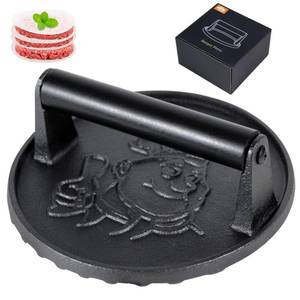 lot 11540 image: Heavy Duty Cast Iron Burger Press Kit for Smash Burgers and Bacon Meat, Grill Press and Smasher Tool, Cooking Weights for Steak and Hamburger, Perfect for BBQs and Searing��7 Inch��