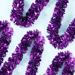 lot 11548 image: 50 Ft Purple Tinsel Garland Christmas Foil Tinsel Garland Decoration Metallic Tinsel Hanging Garland for Christmas Tree Halloween New Year Birthday Party Decorations (3.54 x 50, Purple)