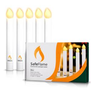 lot 11552 image: Concordia Supply SafeFlame LED Candlesticks - 6 (25-Pack) Handheld Battery Operated Candles wFlickering Effect - Perfect for Church Services, Candlelight Vigils, and Special Events - (Amber)