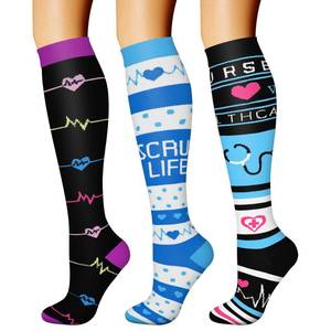 lot 12365 image: CHARMKING Compression Socks for Women & Men Circulation (3 Pairs) 15-20 mmHg is Best Athletic for Running, Flight Travel, Support, Cycling, Pregnant - Boost Performance, Durability (SM, Multi 47)