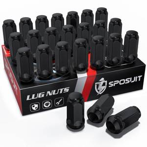 lot 12371 image: Sposuit M14x1.5 Lug Nuts - Replacement for 2019-2024 Ram 1500 - Closed End Black Lug Nut(24 Pcs)