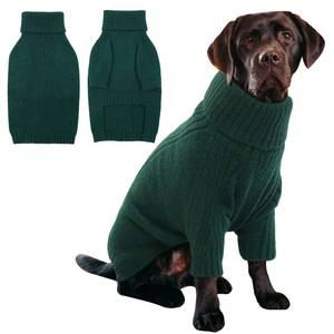 lot 12373 image: IECOii XXL Dog Sweater,Thermal Knit Big Dog Sweater Christmas,Pet Turtleneck Doggy Sweatshirt for Extra Large Dogs Boy Girl,Stretchy Large Dogs Cold Weather Outfit Pitbull Clothes,(Green XXL)