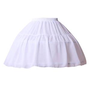 lot 12380 image: YULUOSHA Women Girls Crinoline Petticoat 2 Hoops Skirt Chiffon Ball Gown Short Half Slip Underskirt-White