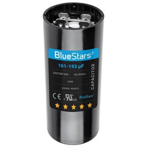 lot 12389 image: BlueStars Upgraded Version 161-193 uf MFD 5060 Hz 220-250 VAC Volts Round Start Capacitor - Universal Fit for Air Conditioners - Pack of 1