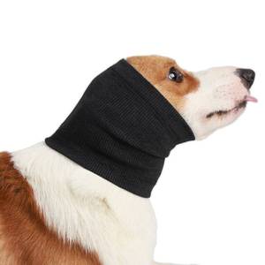 lot 12390 image: No Shake Ear Wraps for Dogs,Soft Dog Calming Hoodie Dog Ear Cover Ear Muffs for Anxiety,Grooming,Bathing,Swim,Noise Protection Quiet Ear for Dogs,Blcak S