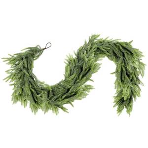lot 13525 image: ZIJIN 6ft Real Touch Norfolk Pine Garland Realistic Christmas Greenery Garland for Table Mantle Fireplace Indoor Outdoor Xmas Decor