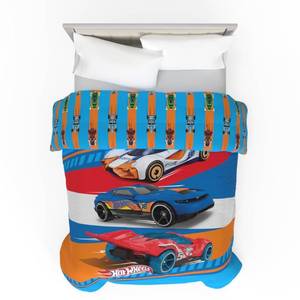 lot 13535 image: Franco Kids Bedding Super Soft Microfiber Reversible Comforter, TwinFull, Hot Wheels