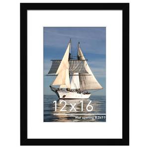 lot 13539 image: PEALSN 12x16 Picture Frame, Display Pictures 8.5x11 with Mat or 12 x 16 Without Mat for Wall Mounting Display, Photo Frames, Diamond Art Frames, Black