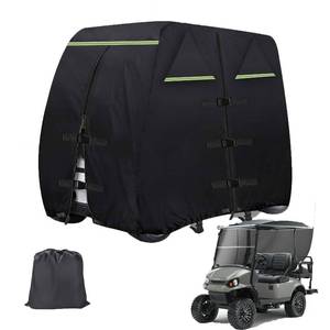 lot 13544 image: Golf Cart Cover 2 Passenger Heavy Duty, 600D Waterproof Golf Cart Covers Extended Roof Compatible with EZGO Club Car Golf Carts, Outdoor Dustproof 2 Seat Club Car Cover