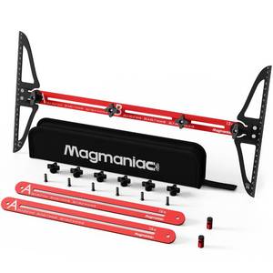 lot 13546 image: Magmaniac Stair Tread Template Tool�� Clamp System Stair Tread Gauge, Stairs Template Tool, Stair Tool for Stair Tool for Steps Measuring & Scribe, Stair Measuring Tool (Red)