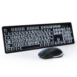 lot 13548 image: Wireless Keyboard and Mouse - Large Print Wireless Keyboard, KOPJIPPOM 2.4G Full Size Keyboard and Mouse Set with Big Letters and Backlight Key for Seniors, Compatible for Windows, Laptop, PC, Black