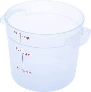 lot 13554 image: Carlisle FoodService Products Storplus Round Food Storage Container with Stackable Design for Catering, Buffets, Restaurants, Polypropylene (Pp), 6 Quart, Clear