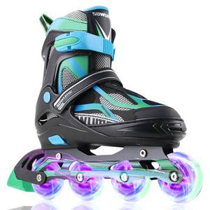 lot 13571 image: Sowume Adjustable Inline Skates for Girls and Boys, Roller Skates with All Light Up Wheels, Patines para Mujer for Kids and Adults, Men, Women